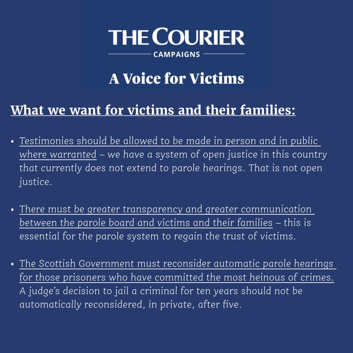 A Voice for Victims: Today we launch our campaign to reform parole hearings in Scotland 🧵