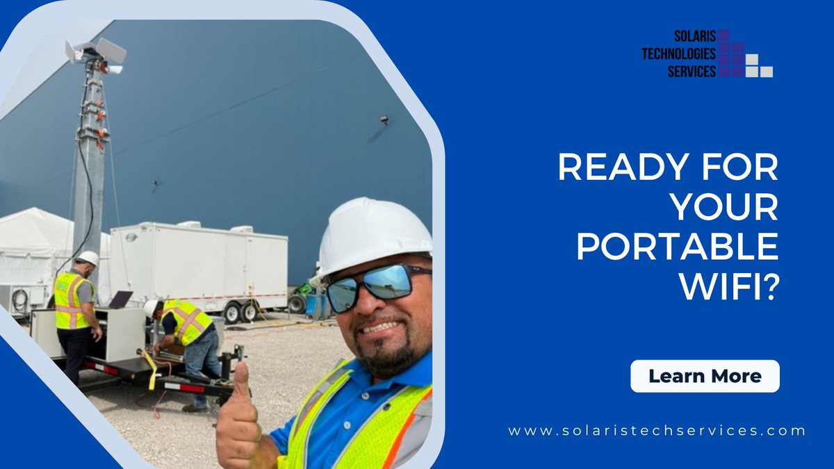 SolarisTechnolo's tweet photo. Get portable WiFi delivered right to your job site with the MITT Solution. Read more about our newest WiFi solution and request a quote. Read More: https://t.co/jeq5vQyVwV
#mobiletowers #MITTSolution #WifiSolution https://t.co/wDlCXyKCRX
