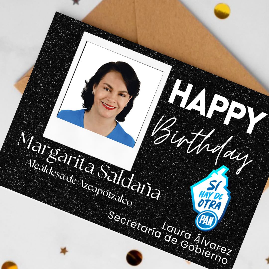 Sistema PAN CDMX (@sistemapancdmx) on Twitter photo Hoy le deseamos un muy feliz cumpleaños a nuestra Alcaldesa <a href="/MargaretSaldana/">Margarita Saldaña</a> 🎂
Esperamos que sea un extraordinario día en compañía de tus seres queridos. ¡Un fuerte abrazo! 🎉 Hoy le deseamos un muy feliz cumpleaños a nuestra Alcaldesa <a href="/MargaretSaldana/">Margarita Saldaña</a> 🎂
Esperamos que sea un extraordinario día en compañía de tus seres queridos. ¡Un fuerte abrazo! 🎉