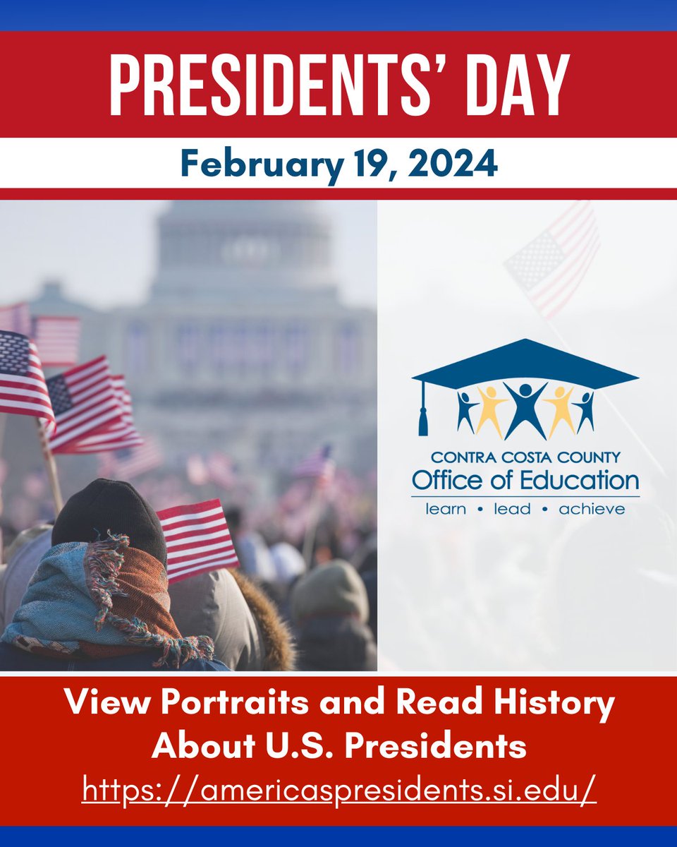 Happy Presidents' Day! View portraits and read history about our U.S. Presidents. americaspresidents.si.edu #PresidentsDay #Learn #Lead #Achieve #CCCOE