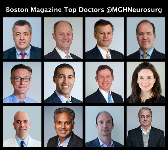 Thank you @BostonMagazine for recognizing 12 of our many #topdoctors @MGHNeurosurg. We love serving our patients in Boston, New England, and beyond! Congrats on the recognition Drs. Barker, Brown, Butler, Carter, Coumans, Curry, Dunn, Jones, Nahed, Patel, Richardson & Swearingen!