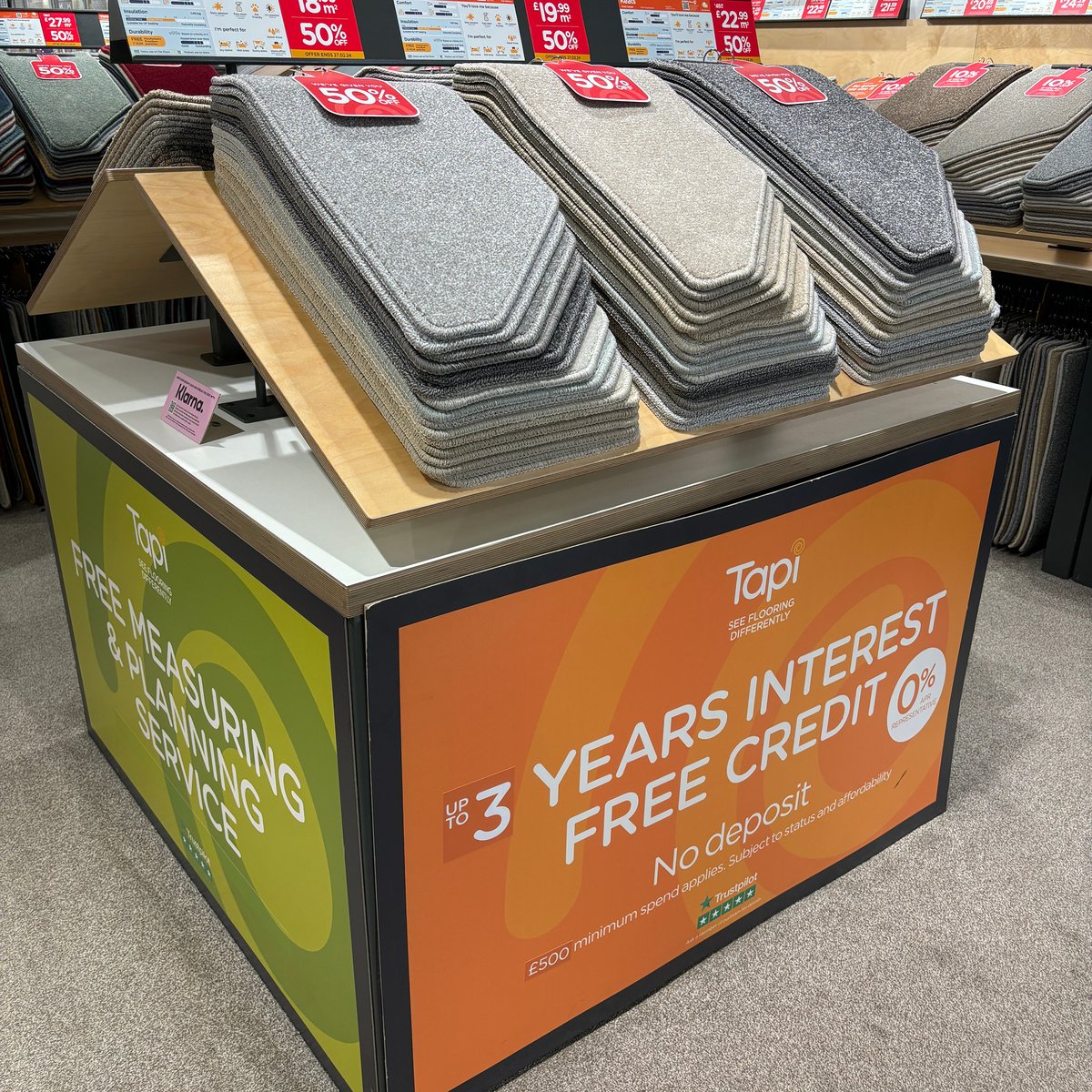 BelfryShopping's tweet photo. Tapi Carpets in the Belfry have an incredible 50% off hundreds of carpets plus an additional 10% off many carpets if you buy underlay 🙌
#TapiCarpets #BelfryShopping #CarpetsRedhill https://t.co/BljDL3gQYR