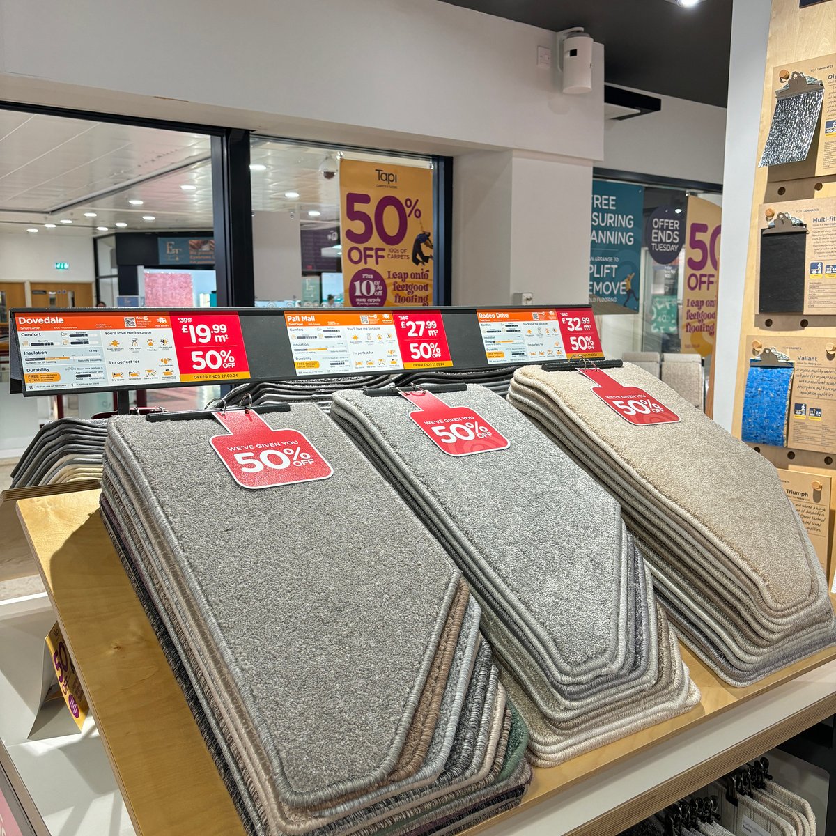 BelfryShopping's tweet photo. Tapi Carpets in the Belfry have an incredible 50% off hundreds of carpets plus an additional 10% off many carpets if you buy underlay 🙌
#TapiCarpets #BelfryShopping #CarpetsRedhill https://t.co/BljDL3gQYR