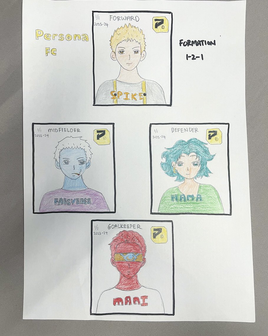 Formation: 
1-2-1

@UltiChamps x <a href="/Persona_Journey/">Persona</a>

Forwards: <a href="/SpikePersona/">Spike</a> 
Midfield: <a href="/fabsverseNFT/">The DOT Guardian ⭕️</a> 
Defender: <a href="/HanaPersona_/">Hana</a> 
Goalkeeper: <a href="/Mani_NFTz/">MANI</a> 

With this team, I’m confident we can win the treble and getting centurions.