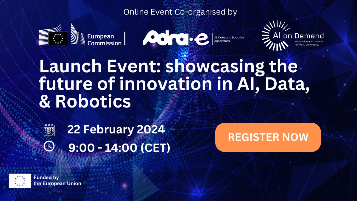 @AI4REALNET takes part in the webinar “Showcasing the future of innovation in #AI,#Data, and #Robotics”, happening Feb 22. @Adra_eu_, @aiondemand, and @EU_Commission unveil the 5⃣4⃣ new projects.😲@rbessa83 is presenting the project's pitch. Don't miss it! adra-e.eu/events/launch-…