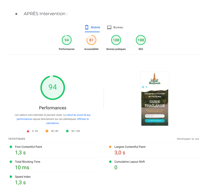 Maximilien Labadie 🎯 (@maximilien912) on Twitter photo Si tu souhaites optimiser les perfs de ton site au MAX, je te recommande chaudement l'excellente presta de <a href="/EasyHoster/">EasyHoster 🍌</a> 🚤
easyhoster.com/packs/
Je galérais à rendre guidethailande.fr performant malgré WP Rocket, Imagify & co...
Avant mobile
Après mobile
Sur Desktop, Si tu souhaites optimiser les perfs de ton site au MAX, je te recommande chaudement l'excellente presta de <a href="/EasyHoster/">EasyHoster 🍌</a> 🚤
easyhoster.com/packs/
Je galérais à rendre guidethailande.fr performant malgré WP Rocket, Imagify & co...
Avant mobile
Après mobile
Sur Desktop,