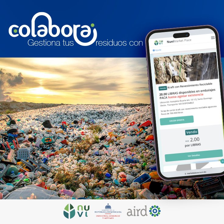 airdmedia's tweet photo. Gestionar los residuos de una forma adecuada, no solo ayuda a reducir la cantidad de residuos que se envían a los vertederos, sino que permite disminuir la contaminación del agua, aire y suelo

Para ayudarte a gestionarlos, hemos creado #NUVIMarketplace

Regístrate y colabora https://t.co/44LK1YiRMh