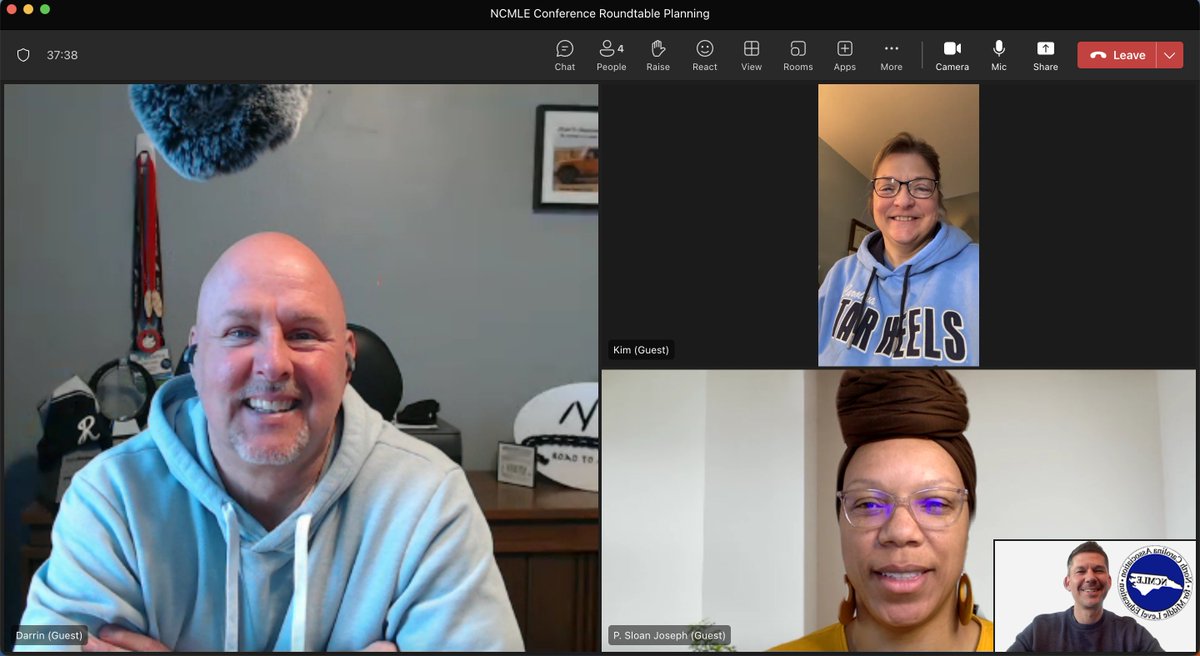 We met with @DarrinMPeppard and @psloanjoseph this morning to discuss the #NCMLEInspire2024 Conference Featured Speaker Roundtable! 💡💙 We are thankful for their role as lead discussion mediators and are excited for everyone to enjoy this conference kick-off event! 🎙️🔥