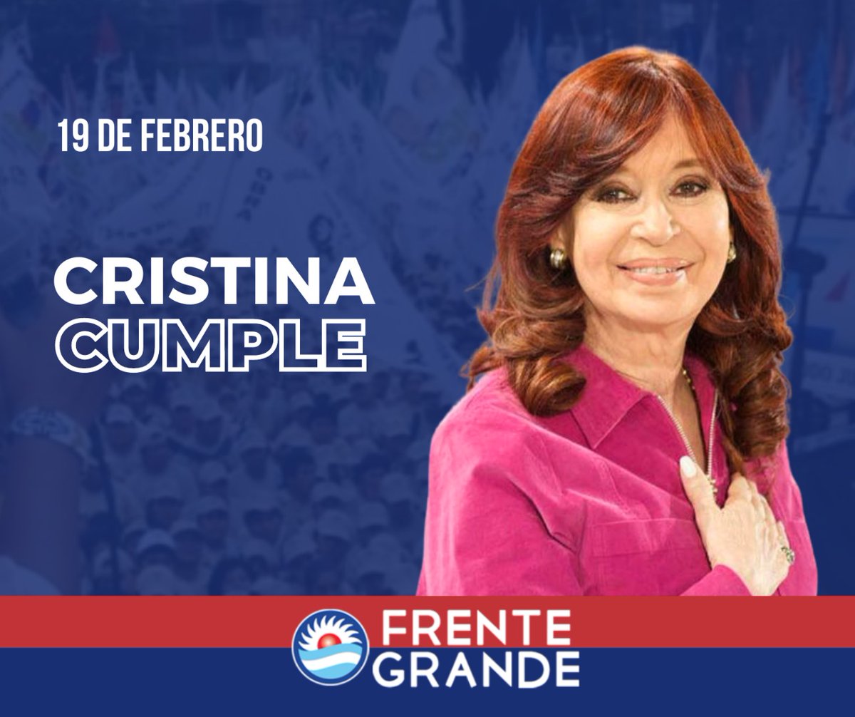 Saludamos a la compañera @CFKArgentina en su cumpleaños! Como dijo @MarioSeccoOK: Sople desde donde el sople el viento, ella siempre estuvo y está del lado del pueblo. Por eso no existe odio ni persecución que rompa con este amor popular tan genuino. Gracias por tanto, Cristina🇦🇷