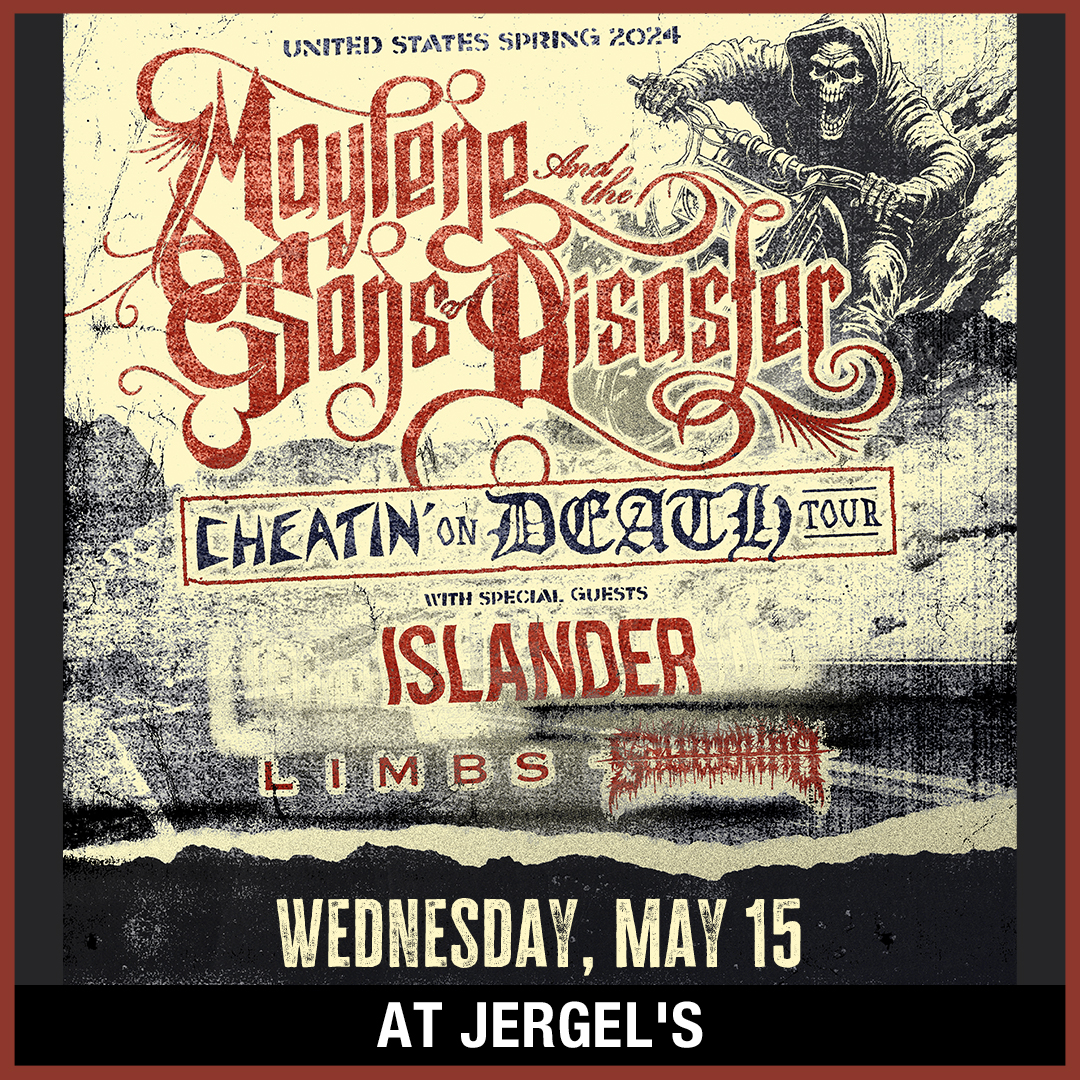 NEW SHOW 🚨 @MATSOD with @ISLANDER_band, @WeAreLimbs, and Saltwound at @Jergels on May 15th! ⏰ Tickets go on sale February 23rd at 10am! 🎟️ bit.ly/MayleneJRG