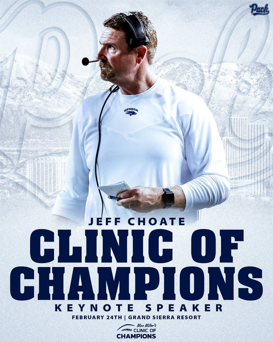 NevadaRecruits's tweet photo. @CoachChoateFB will be the Keynote Speaker at the @ClinicOfChamps this weekend💪🗣️

#BattleBorn x #Launch https://t.co/gUGezbw1Zb
