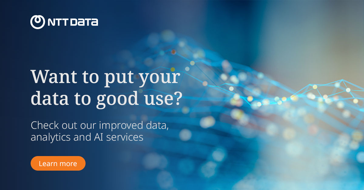 NTT_DATA_NA's tweet photo. Aspirent is now part of NTT DATA’s Data, Analytics &amp; AI Practice! More experts, more services, and more resources to improve your data journey and set you up for success. https://t.co/6BbmMkHtwL

#NTTDATA #Aspirent #AI https://t.co/vU00XKwedH