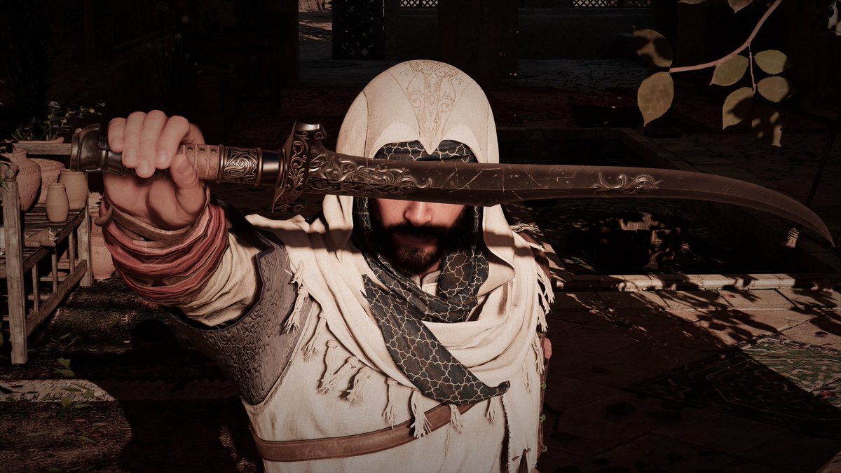 ShePeachy's tweet photo. @ubisoft @assassinscreed Hard to choose. 😅 3 from Mirage, and 1 throwback from Odyssey. #UbisoftPhotomodeContest #AssassinsCreedMirage #AssassinsCreedOdyssey https://t.co/6mAyFBIOxV