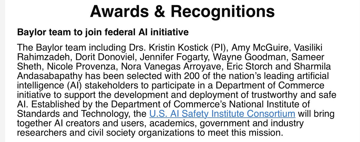 Honored to be part of a strong workforce @NIST supporting the development of thrustworthy and responsible AI, with @NicoleProvenza @SameerShethMD @kkostick @BCMStorchLab @mcguireamy @bcmhouston.
