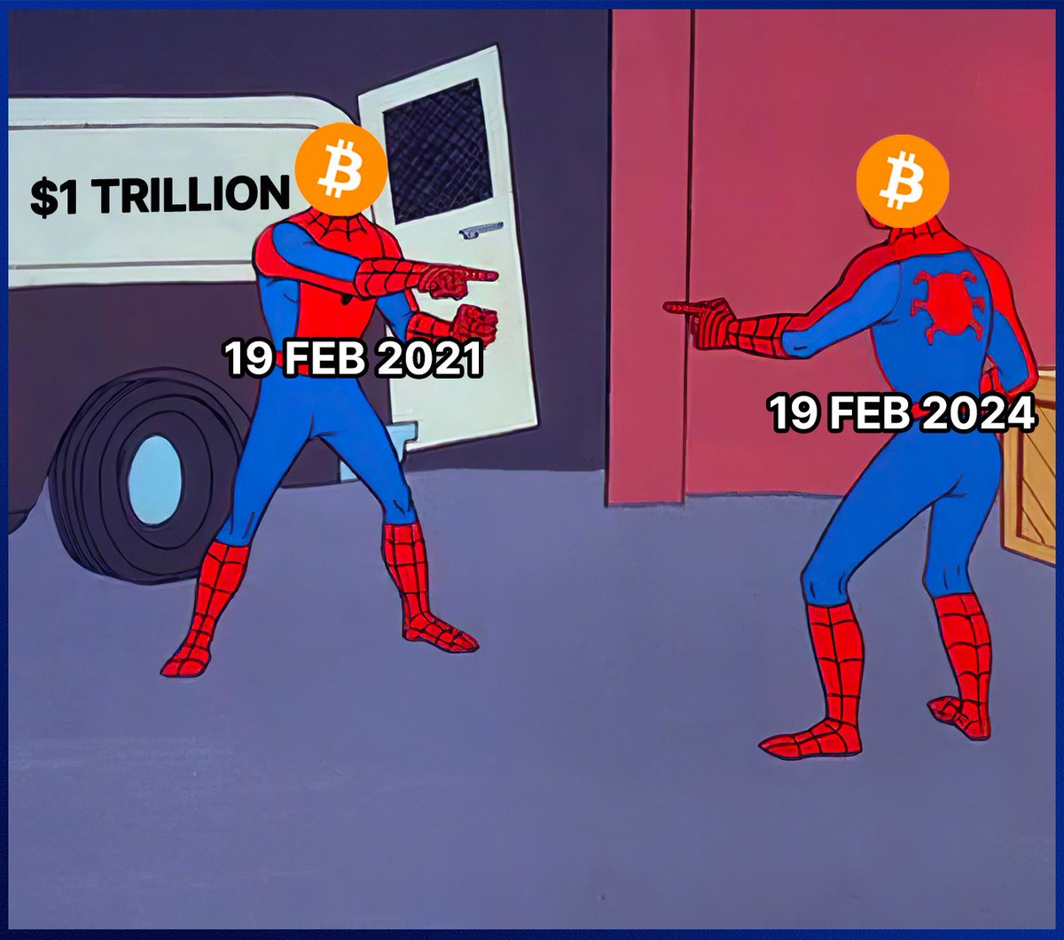 OTD in 2021, #Bitcoin reached a market cap of $1 Trillion for the first  time.