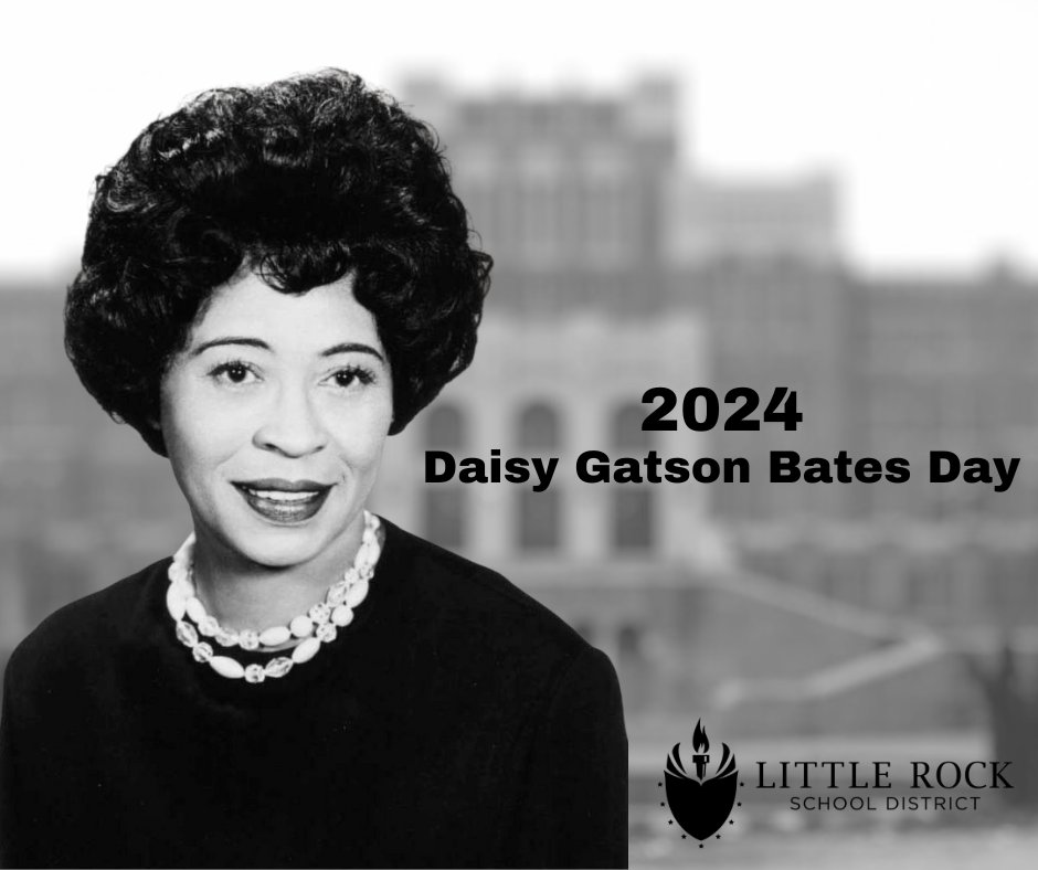 Today is Daisy Gatson Bates Day. It's a day to celebrate her legacy as a mentor and activist in the Little Rock School District and community. Learn more about her amazing legacy here: encyclopediaofarkansas.net/entries/daisy-…