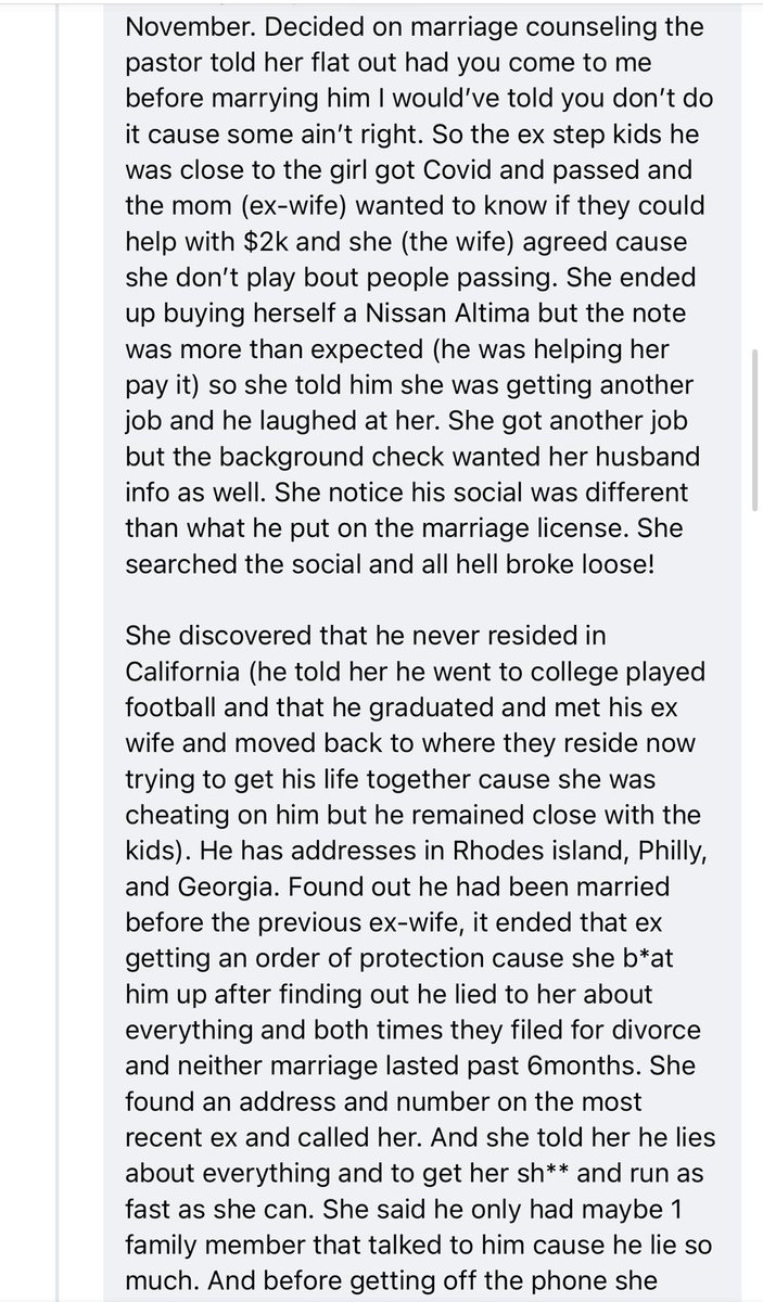 itsme_Kylee's tweet photo. y’all someone deleted the cliff notes on Who Tf Did I Marry so I ventured over to FB to get them back for us - shoutout to Janelle Simmons you are the realest one cus i wasn’t about to sit through a 50 part tiktok https://t.co/x4MlmN9rVs
