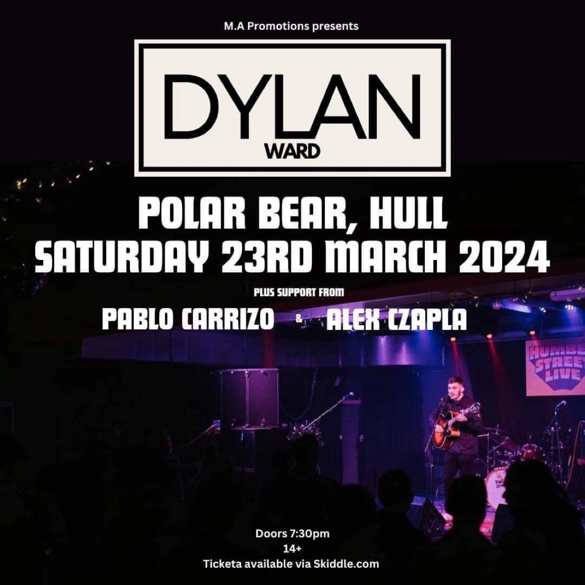 NEXT MONTH! @DylanWardMusic_ at @PolarBearRoars on Saturday 23rd March 2024! 7:30PM - 10:30PM // 14+ £7 TICKETS >> bit.ly/3vpcVE3 With support from Pablo Carrizo and Alex Czapla #PolarBearHull