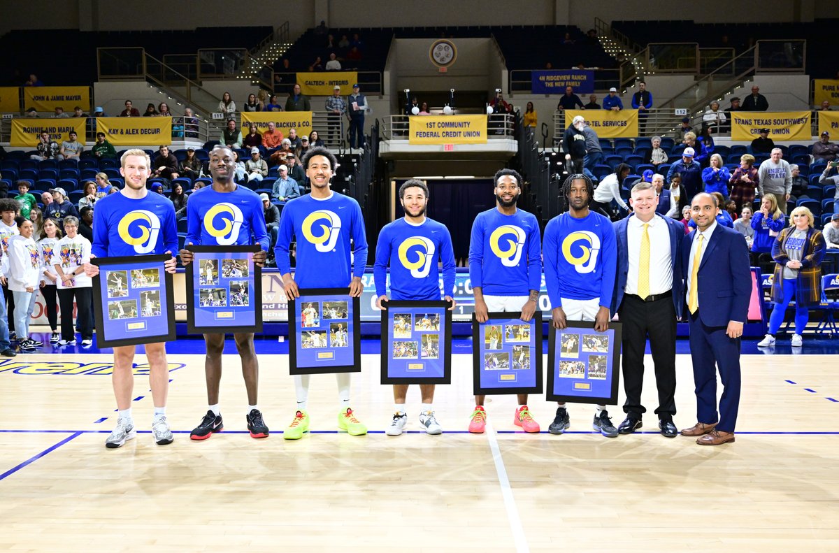 On Saturday we celebrated our seniors on the @AngeloStateMBB team. This group of basketball players and a grad assistant are not only champions on the court, but most importantly, as students, graduating with one, two, and even three degrees!