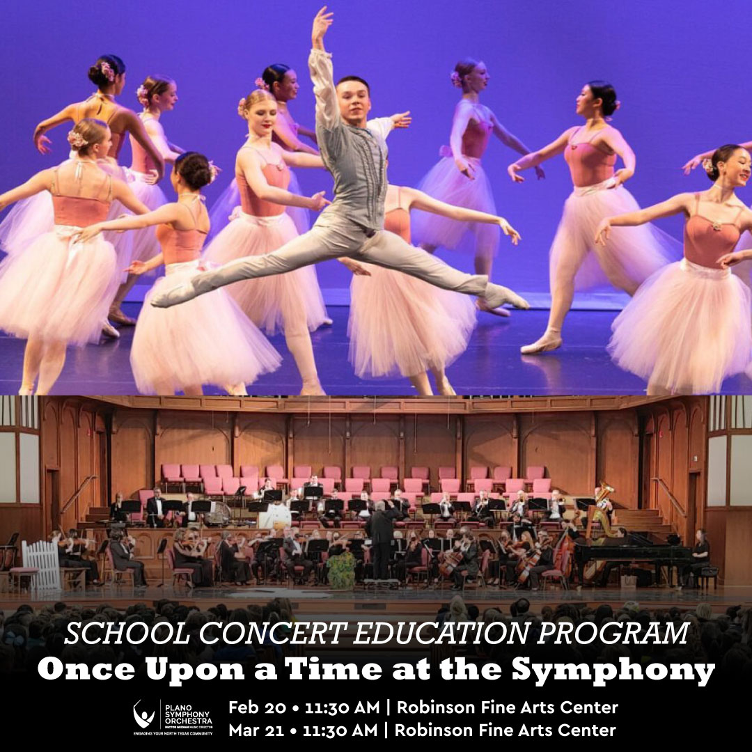 Titled “Once Upon a Time at the Symphony,” our next concert will feature the Ballet Ensemble of Texas performing with the PSO. 🪄 Learn more about the School Concert Education program and get tickets for tomorrow's performance now at planosymphony.org/school-program/
