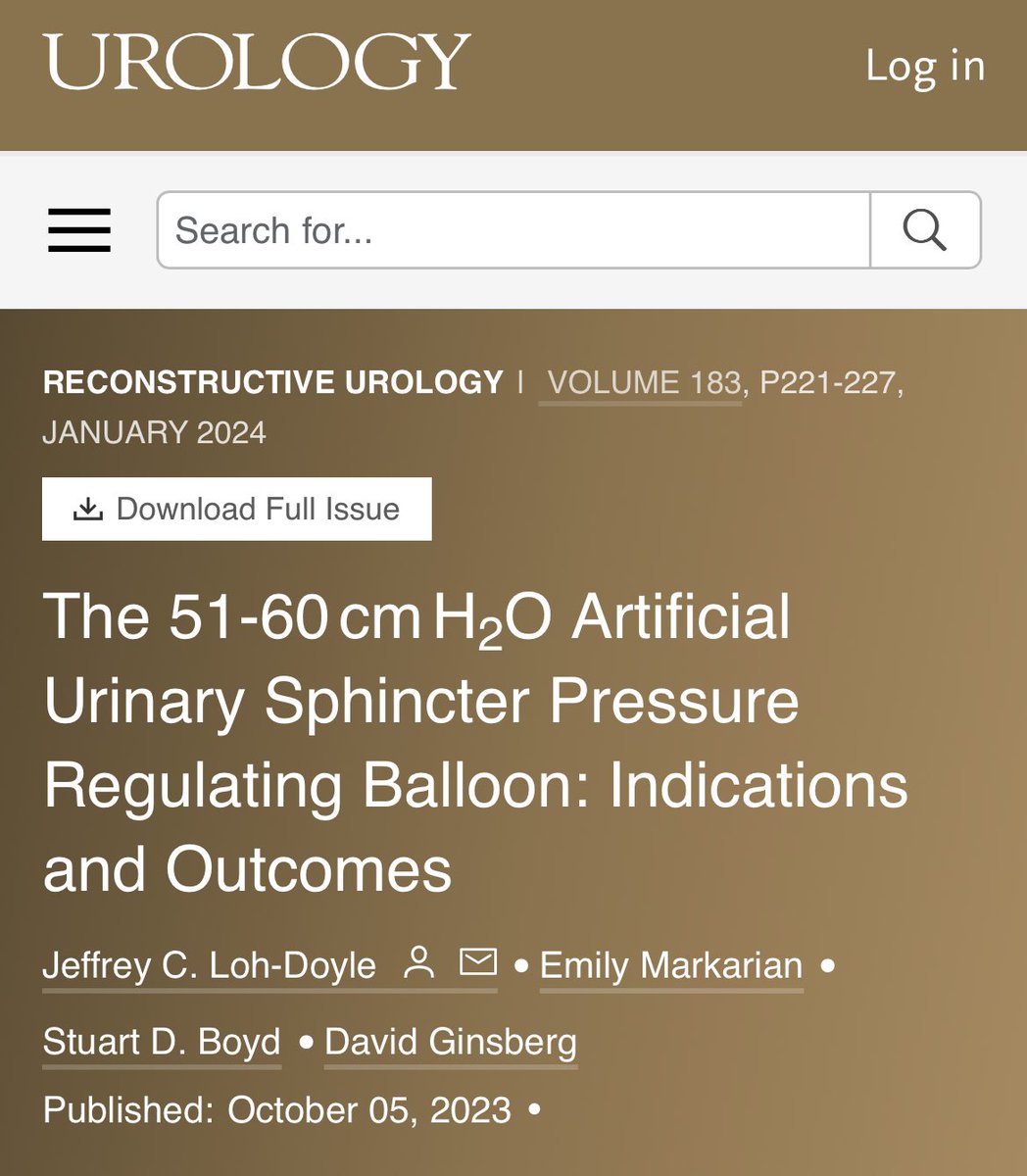 The 51-60 PRB is an underutilized but important component of the Artificial Urinary Sphincter. Safe option for high risk patients. @USC_Urology @urogoldjournal @SocietyGURS @bscurology goldjournal.net/article/S0090-…