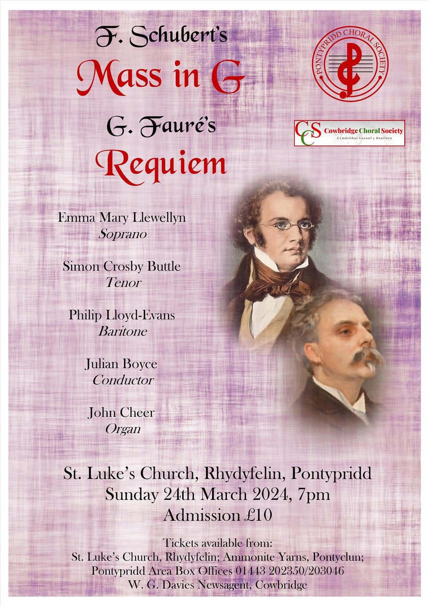 Welcome Easter in by joining us for Schubert’s Mass in G and Faure’s Requiem on March 24th! 
#choir #singing #schubert #faure #easter #concert
