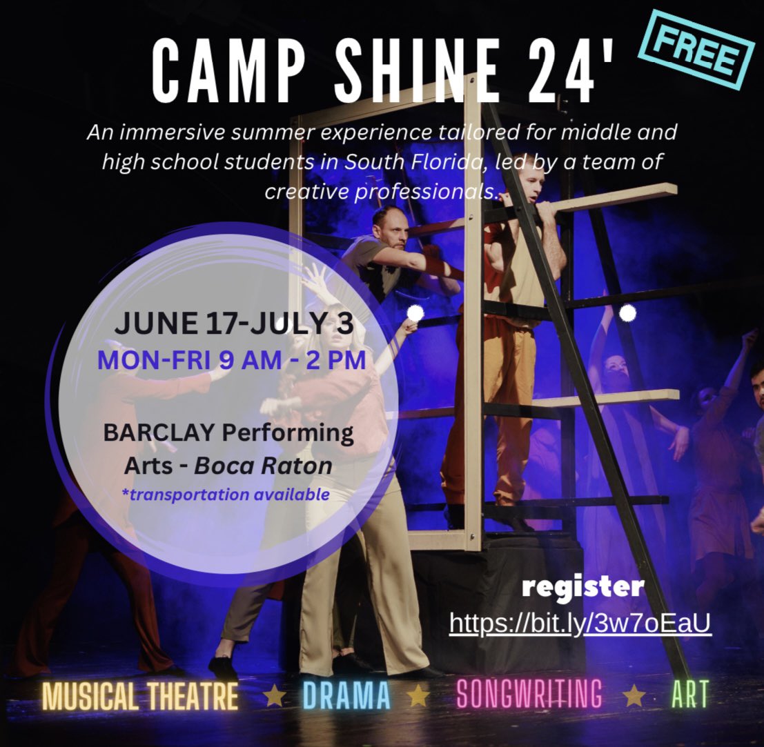 You asked and we delivered…we proudly present to you Camp Shine 2024! An immersive experience designed exclusively for middle and high school students. Embark on a journey of self-expression and artistic discovery this summer ➡️ bit.ly/3w7oEaU