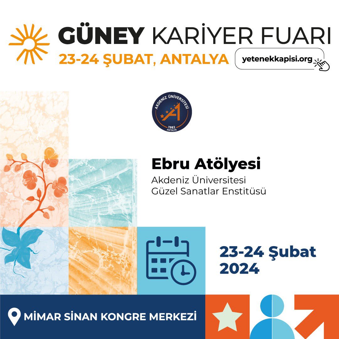 Akdenizun's tweet photo. Birbirinden güzel ve eğlenceli atölye çalışmalarımıza davetlisiniz🕺🏻

#günkaf24 

Tüm etkinlik saat ve içeriklerine https://t.co/4SYRg9Pwbe’ta fuar etkinlikleri kısmından ulaşabilirsiniz 

@tccbiko @yetenekapisi @yetenekheryerde https://t.co/tHdk8zvlYt