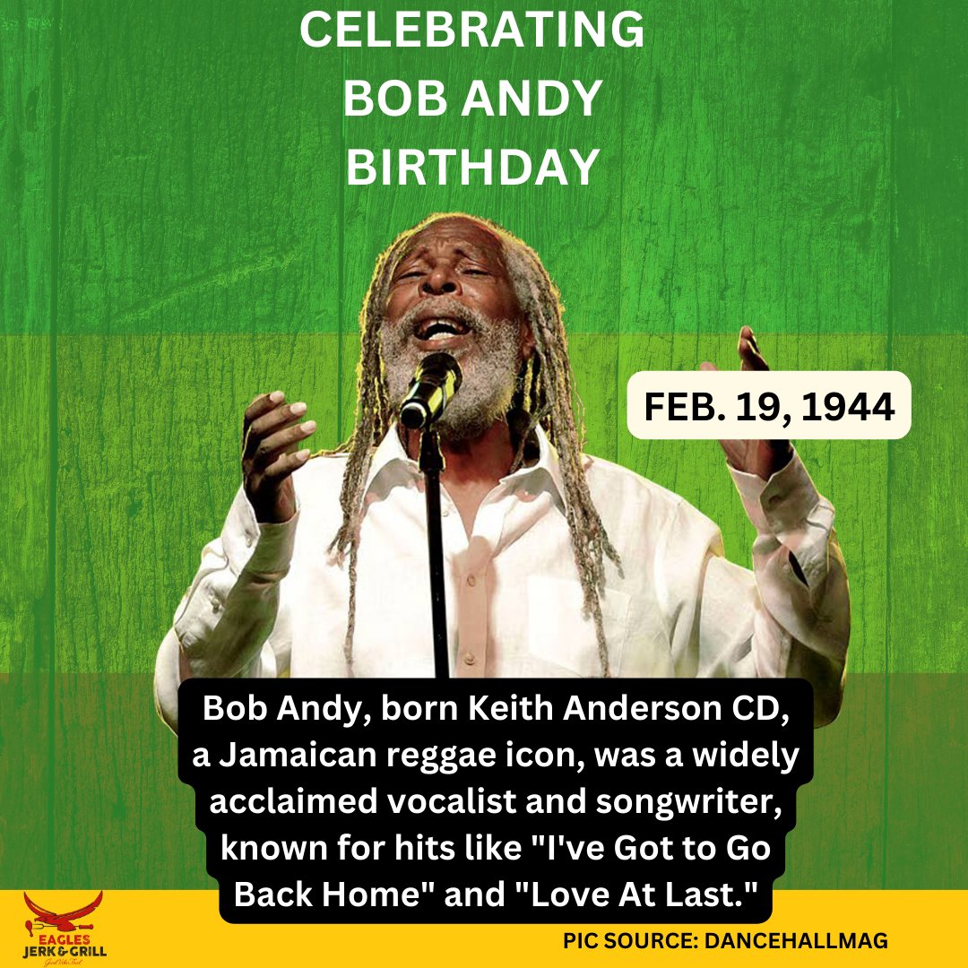 EaglesJerk's tweet photo. Celebrating the legendary Bob Andy! 🎶 

Born Keith Anderson CD, this Jamaican reggae icon left an indelible mark on Jamaica music.

From "I've Got to Go Back Home" to "Love At Last," his music continues to resonate with generations worldwide.

#CelebratingBobAndy
 #ReggaeIcon https://t.co/ZOLGRzUMMc