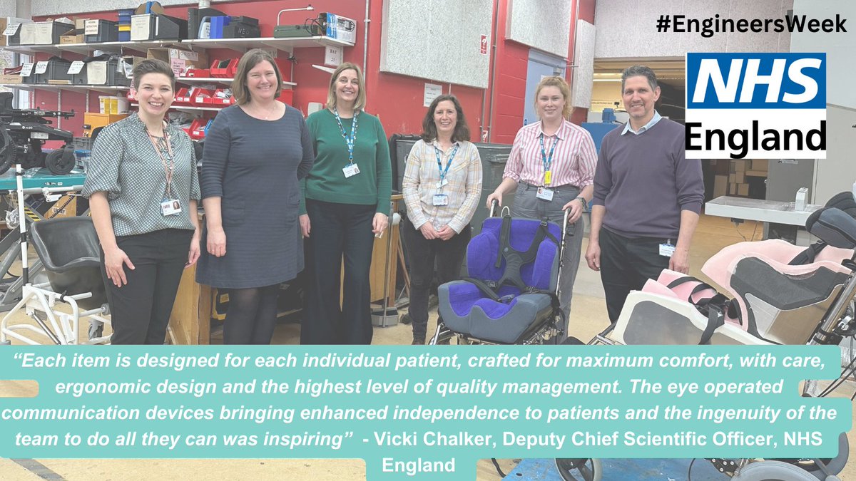 For #EngineersWeek @vickichalker1 visited @nhs_scft to meet the clinical engineers and therapists working to make bespoke products for patients to help with posture management and communication. #HealthcareScience #engineers @NHSEngland @CSOSue