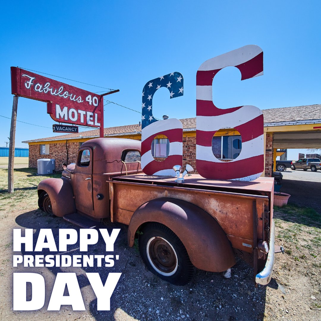 A warm salute to our nation’s great leaders — Happy Presidents Day! 🇺🇸 #presidentsday #route66roadfest #rt66journeyto100 #route66 #route66roadfest #historicroute66 #route66official #motherroad #getyourkicks #getyourkicksonroute66 #aaatraveler