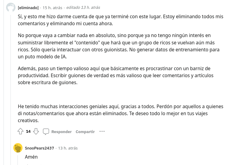guionnews's tweet photo. "¿Alguna vez has publicado o dejado un comentario en Reddit? Tus palabras pronto se utilizarán para entrenar modelos de empresas de inteligencia artificial, según Bloomberg . El sitio web firmó un acuerdo que "vale alrededor de 60 millones de dólares sobre una base anualizada" a https://t.co/g2jt9RG5ZR
