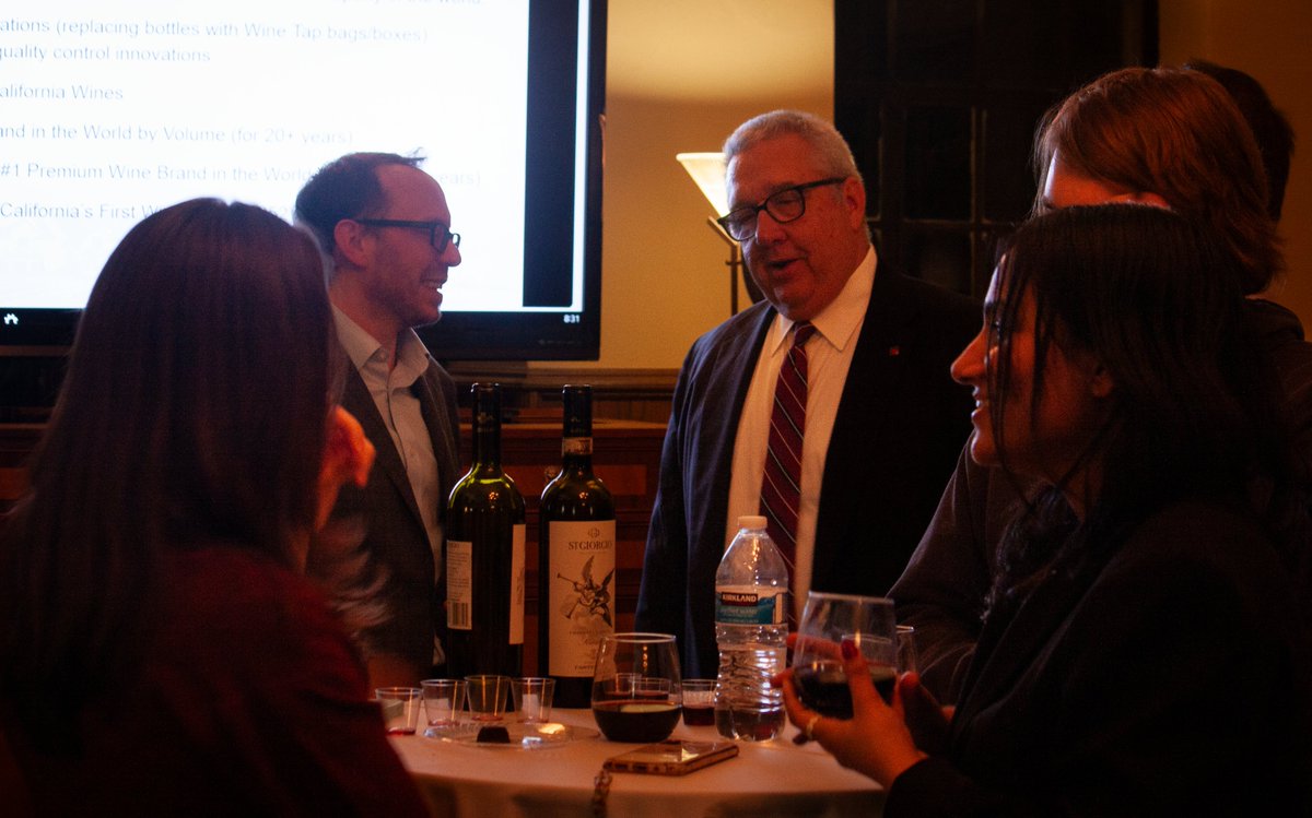 CUAMSB's tweet photo. Two weeks ago the MSB program had a wine tasting event led by Dr. Anthony Cannizzaro. Students and alumni learned about the history of the Italian wine industry and tasted wines from differing regions. https://t.co/Sh4xQVvpC3
