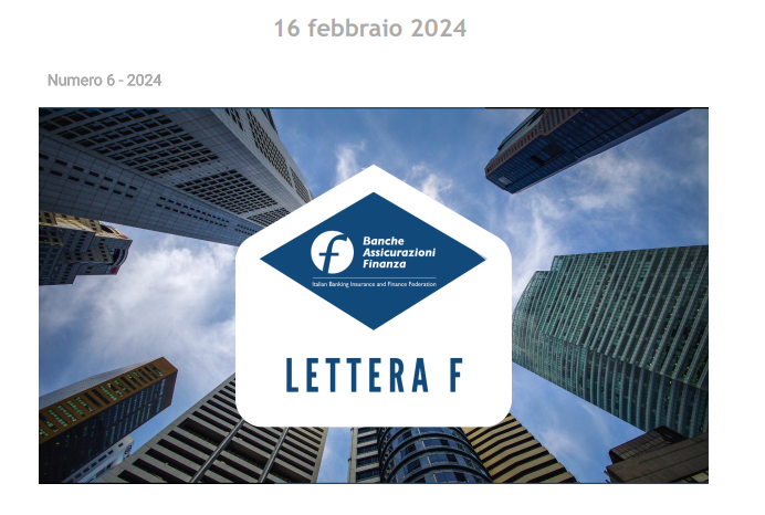 Lettera f N. 6/2024
UE: presentate in FeBAF priorità della presidenza belga; 
Cipollone (BCE) su euro digitale;
GSS+ Bond: nel 2024 potranno superare 1 trilione
WAIFC lancia Premio Young Academic
StD: Economia, Banche e Mercati alle elezioni europee, 20Feb febaf.it/wp-content/upl…