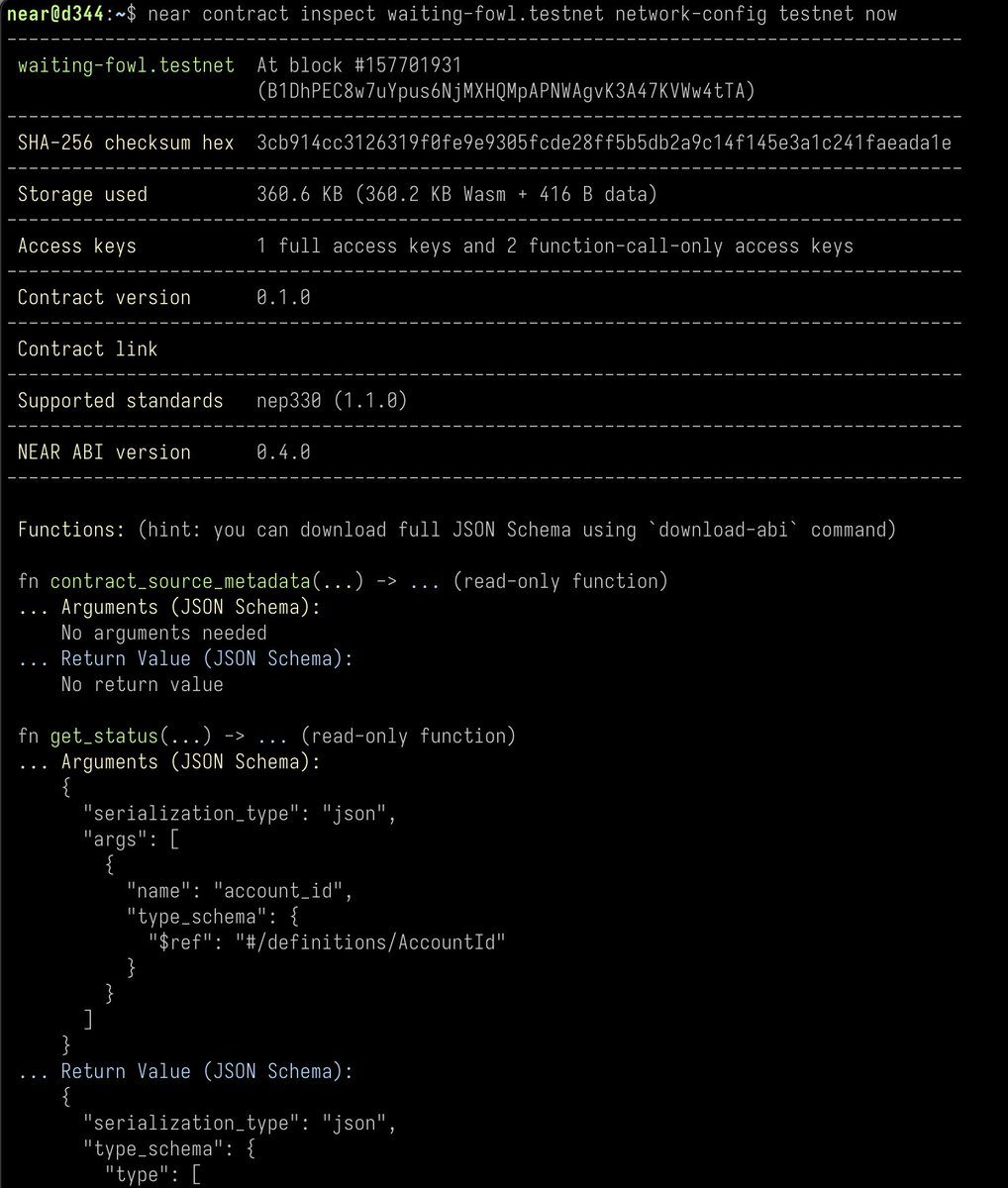 You don't need Apple Vision VR/AR if you use #NEARprotocol CLI near.cli.rs (0.8.0 has just been released)

`near contract inspect` + NEAR ABI = ❤️‍🔥