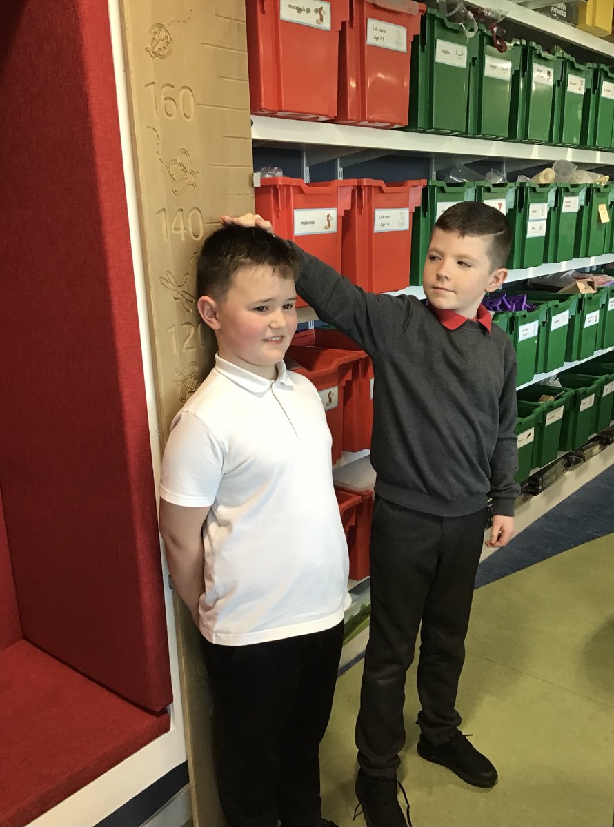 P4 children were using a variety of measuring equipment such as metre sticks, trundle wheels and our new metric height chart in Nessie's corner today. @glasgowcounts