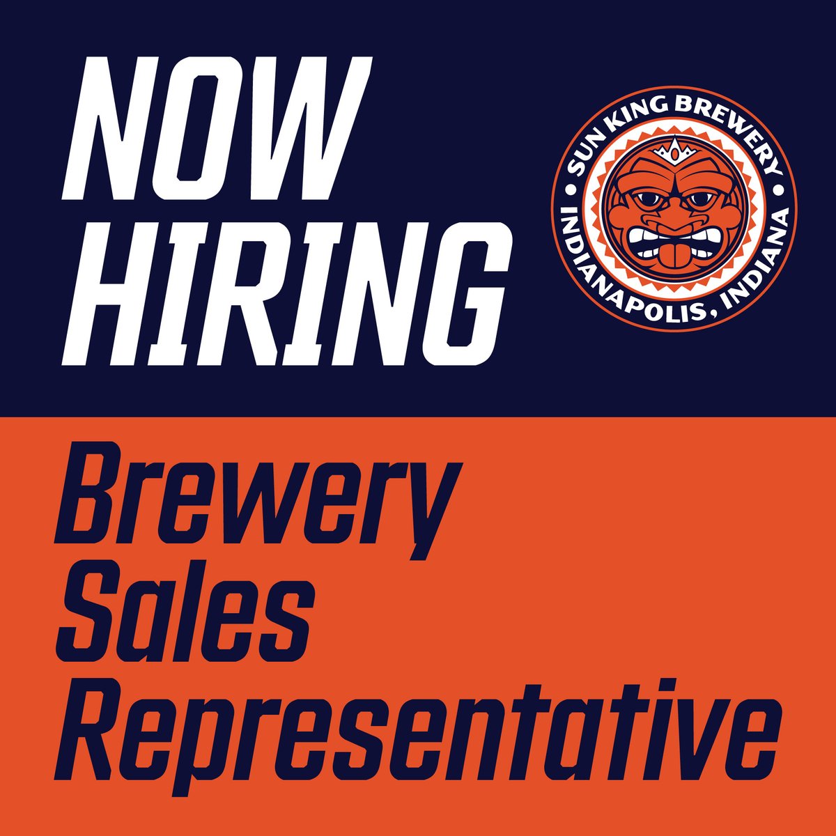 📢 We're Hiring! 📢 Looking for a new career in the craft beverage industry? We're currently looking for a full-time IN Sales Rep.☀️👑🍺 📢 If you are interested, please email Jobs@SunKingBrewing.com 📢