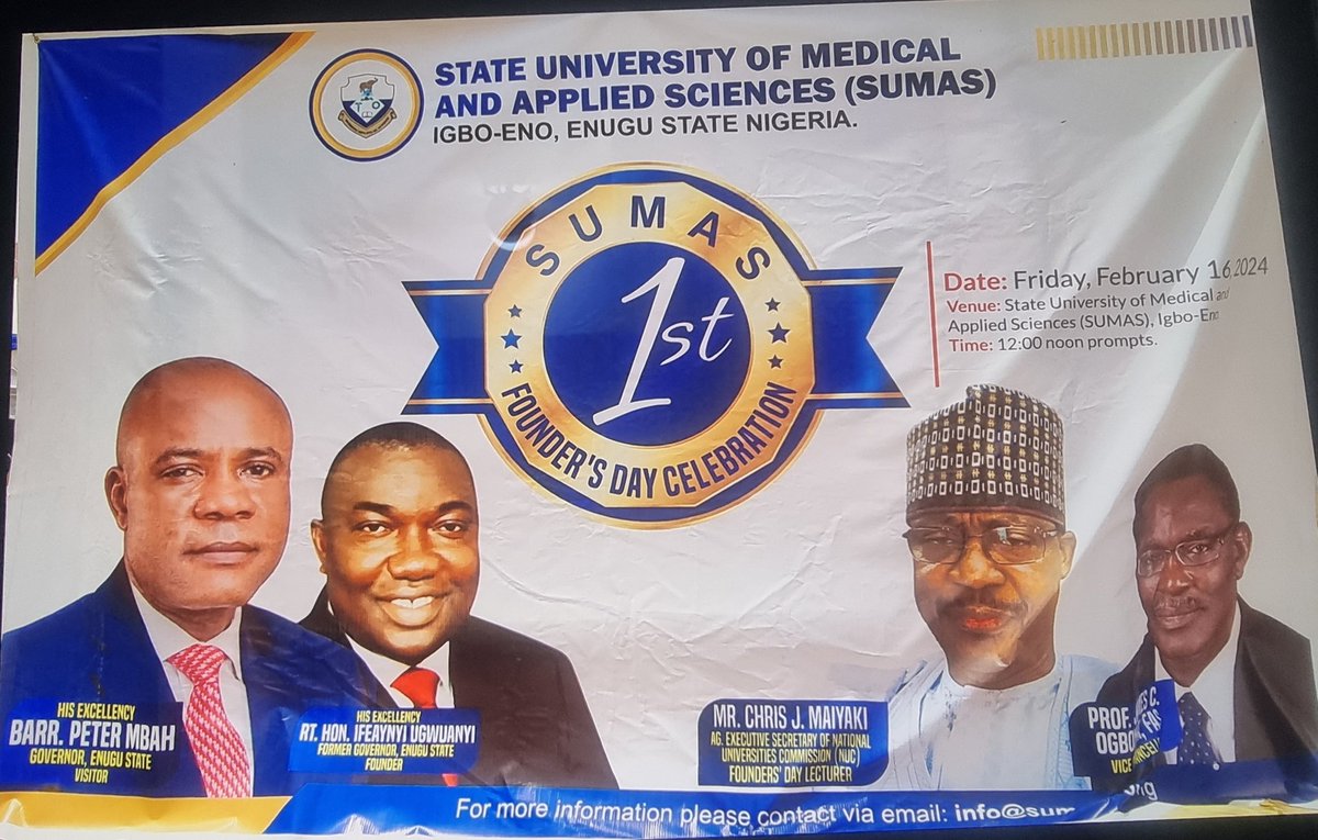 AmokeLouis's tweet photo. S'East Monarchs' Chairman, Igwe Amb. Lawrence Agubuzu, weekend, applauded the founder of the State University of Medical and Applied Sciences (SUMAS), Enugu State, Rt. Hon. Ifeanyi Ugwuanyi, for his foresight in establishing the “unique university”...
https://t.co/6cnjAj1MRj… https://t.co/sCDvQnd8zG