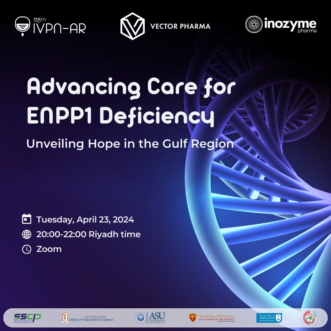 TabbaraOsama's tweet photo. Mark your calendar….
Register at https://t.co/g9hECzZsqu
CME from SCFHS, JPA and LOP
#IVPN_Network #rarediseases #rarediseaseawareness https://t.co/lP4xFvD5m1