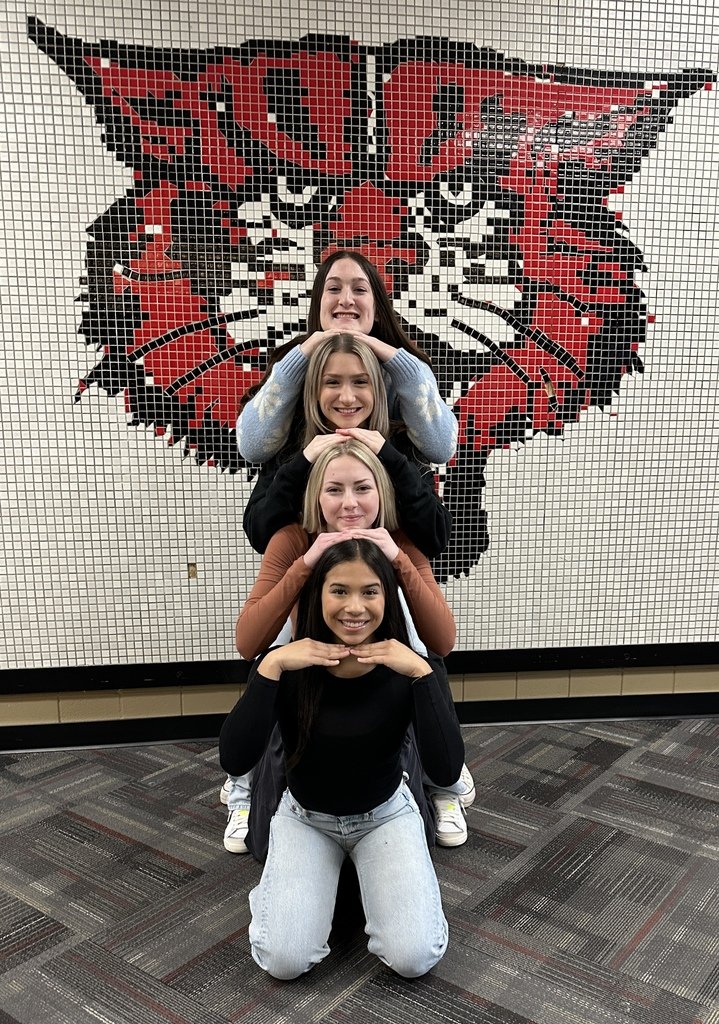 Today kicks off our Winter Homecoming Week! Let's meet our Queen Candidates: (left to right) Lainee Stack, Avery Baker, Reagan Scanlon, and Elisabeth Nobert! These ladies represent Band, Basketball, and Cheer, and they are #PartOfThePride!