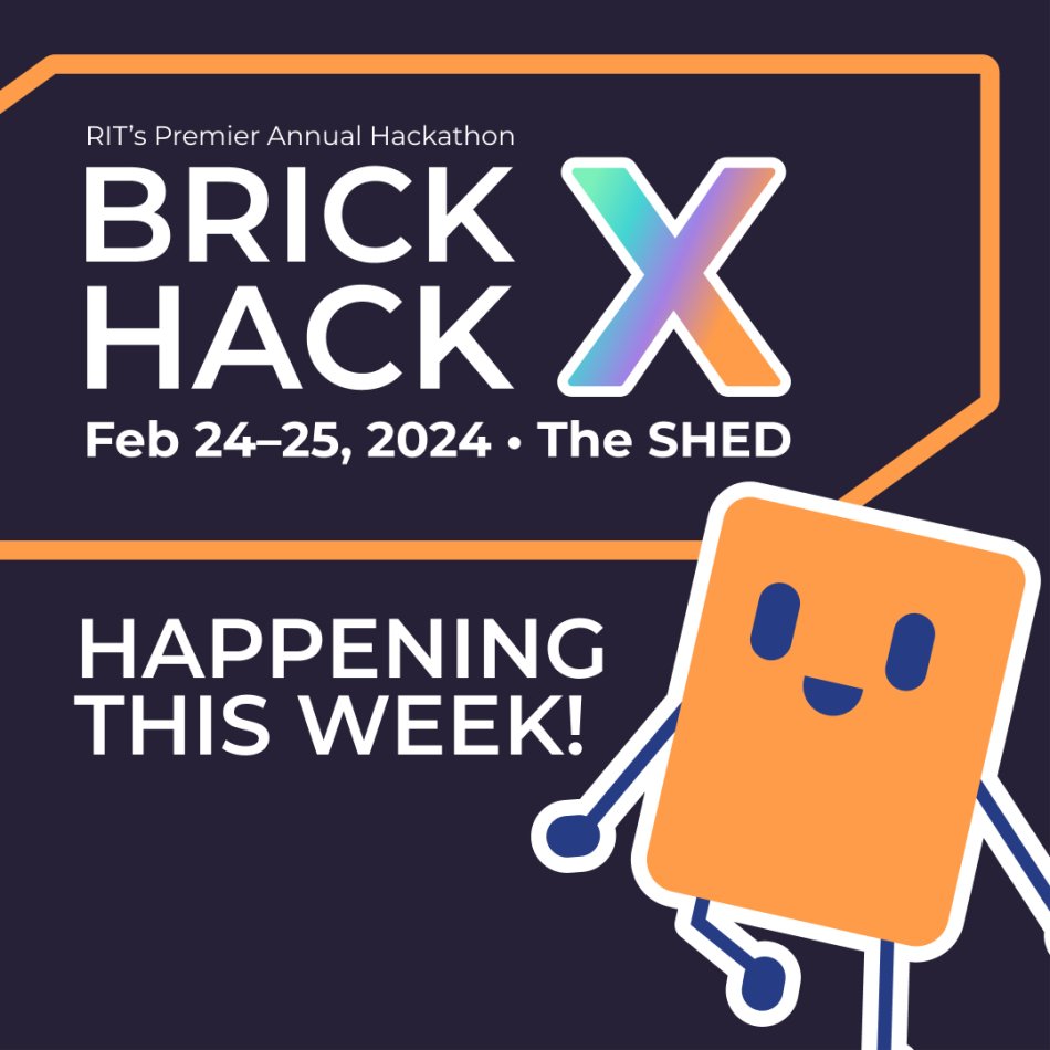 BrickHack (@brickhackrit) on Twitter photo BrickHack X is happening this week on February 24-25 in the SHED! 🧱
If you have an accepted application, remember to update its RSVP status. Confirmed attendees will receive an email soon with a link to the event Discord. Keep an eye out for more information coming this week! BrickHack X is happening this week on February 24-25 in the SHED! 🧱
If you have an accepted application, remember to update its RSVP status. Confirmed attendees will receive an email soon with a link to the event Discord. Keep an eye out for more information coming this week!