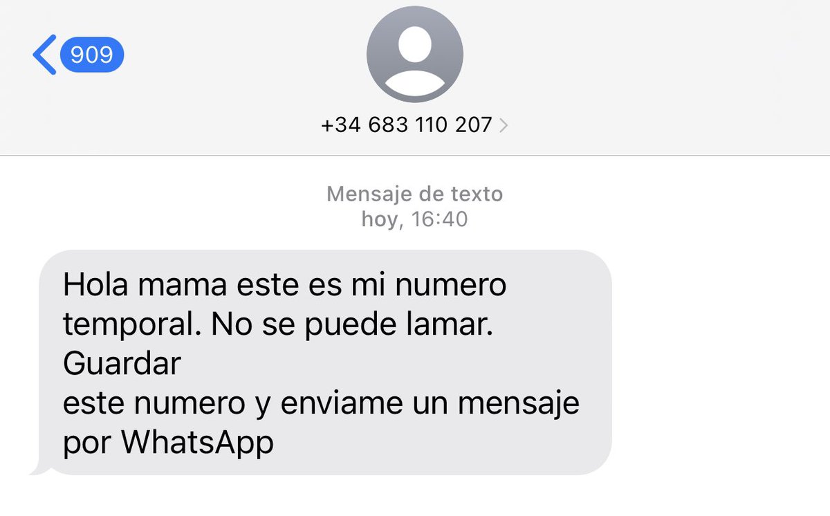 judith_arnal's tweet photo. #IntentoDeEstafa. Mi hijo (no tengo hijos) me manda este SMS, pidiendo que guarde su contacto en agenda y le mande WhatsApp. Hay que extremar la precaución. https://t.co/dvQtXdG3UU