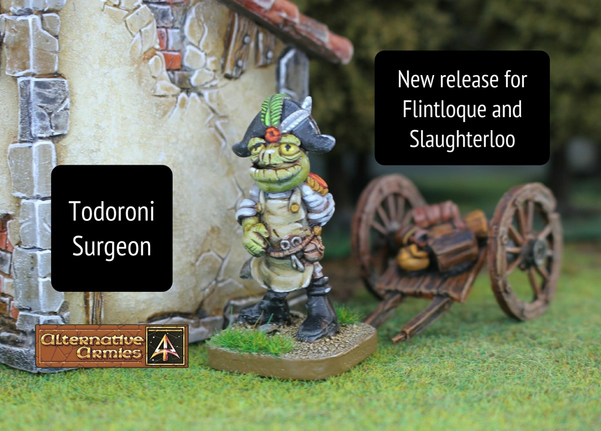 alternat_armies's tweet photo. “You wanna stitches?” New Todoroni Surgeon. A useful character sculpted by Nikki Chatwin. Our first of two news items for Valon this week. See the article.
#flintloque #slaughterloo #Wargaming #tabletop #miniatures
https://t.co/9bb0REM8O5 https://t.co/DOEVMVnubY