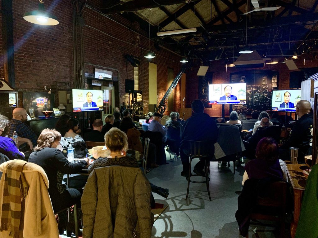 AndyKimNJ's tweet photo. I love seeing these photos of debate watch parties in Bordentown, Waretown and all over the state last night. Our energy is incredible and growing every day! https://t.co/zDRui0RUUK