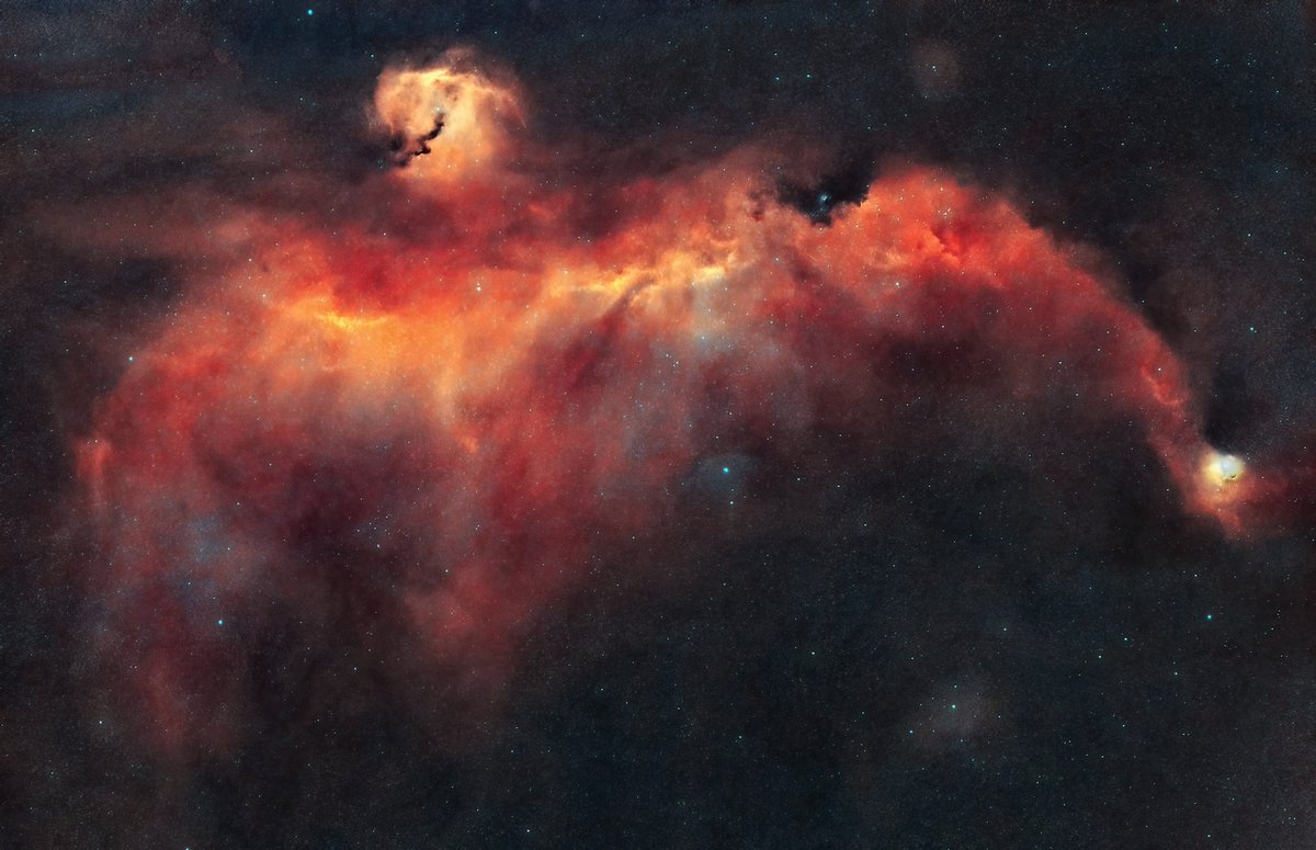 Seagull Nebula through an unexpected weather window last night.
====
ZWO533MC-Pro,  SW EVOSTAR-80ED, ZWO120MM for guiding, ZWO AutoFocuser, ASIairPlus, HEQ5Pro mount (Belt Mod), l-Pro filter, 2h of data (3 min subs), Bortle 6, city.