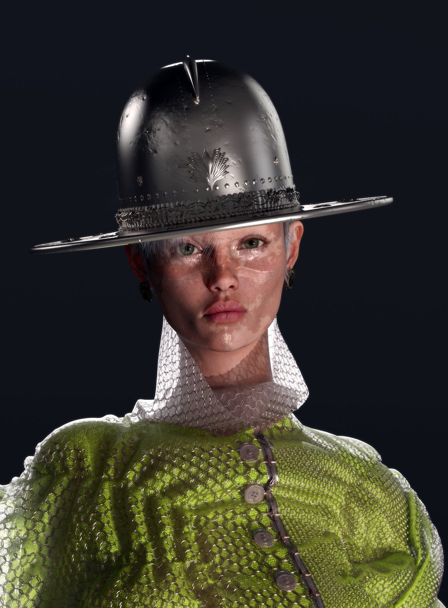thefabricant's tweet photo. 🔥Fierce Digital styling by @chrrytspace with The Contemporary Knight Sphere Hat from our collection with @guildworld ⚔️

🔗Available to collect &amp; wear https://t.co/XOtImhlGFR
#3Dartist #3dfashion #style #mintopen https://t.co/ih4B1sSLfR