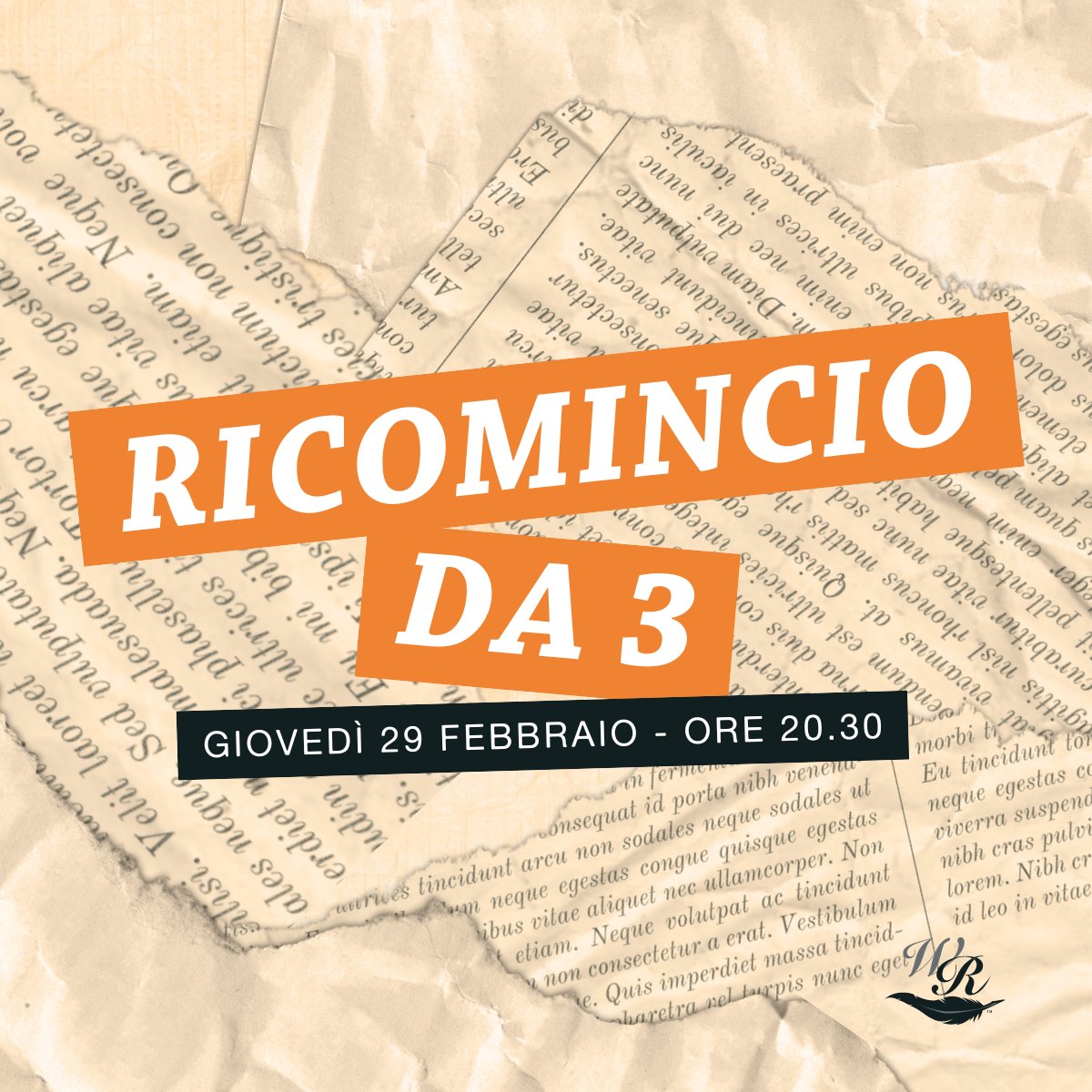 📅 Il 29 febbraio c'è ogni 4 anni.

🤩 Una data speciale, perfetta secondo noi per far ripartire i nostri incontri!

📌 Ti aspettiamo giovedì 29 febbraio, alle 20.30 su Zoom, per ricominciare da 3 con noi!

👉 Iscriviti qui: eventbrite.it/e/biglietti-ri…

#scrivilo #scritturacreativa
