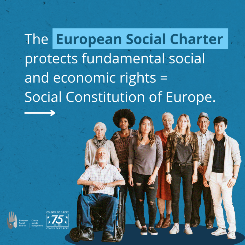 coe's tweet photo. Today is the Social Justice Day!

The European Social Charter is seen as Europe’s constitution for social rights and enables #CoE member states to protect the most vulnerable and ensure an equitable society that leaves nobody behind.

 #SocialRights 

ℹ️ https://t.co/pmdxNdJaQF