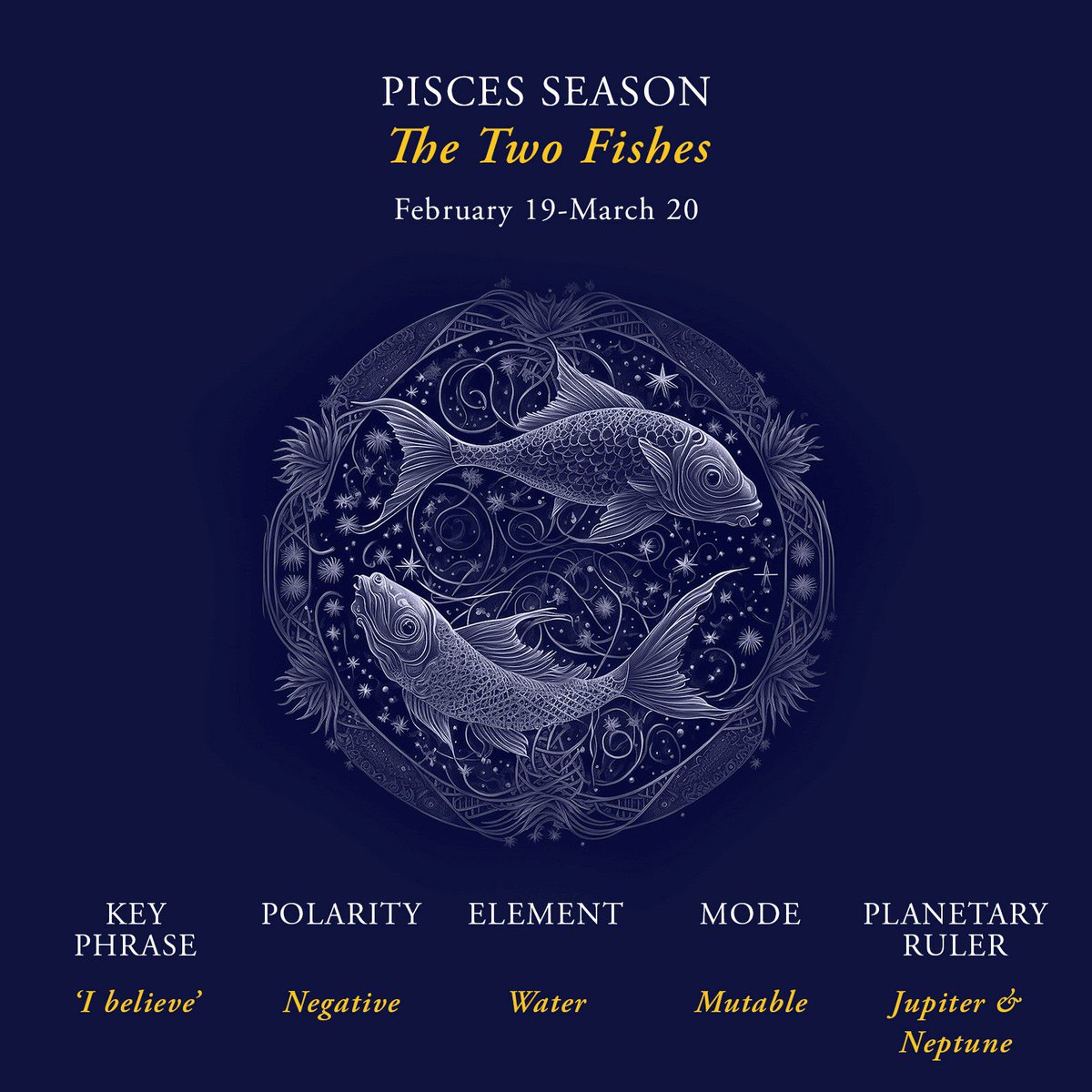 FacultyAstro's tweet photo. Sun enters #pisces today. Happy Pisces Season! ♓️ https://t.co/IUO2sBXODY