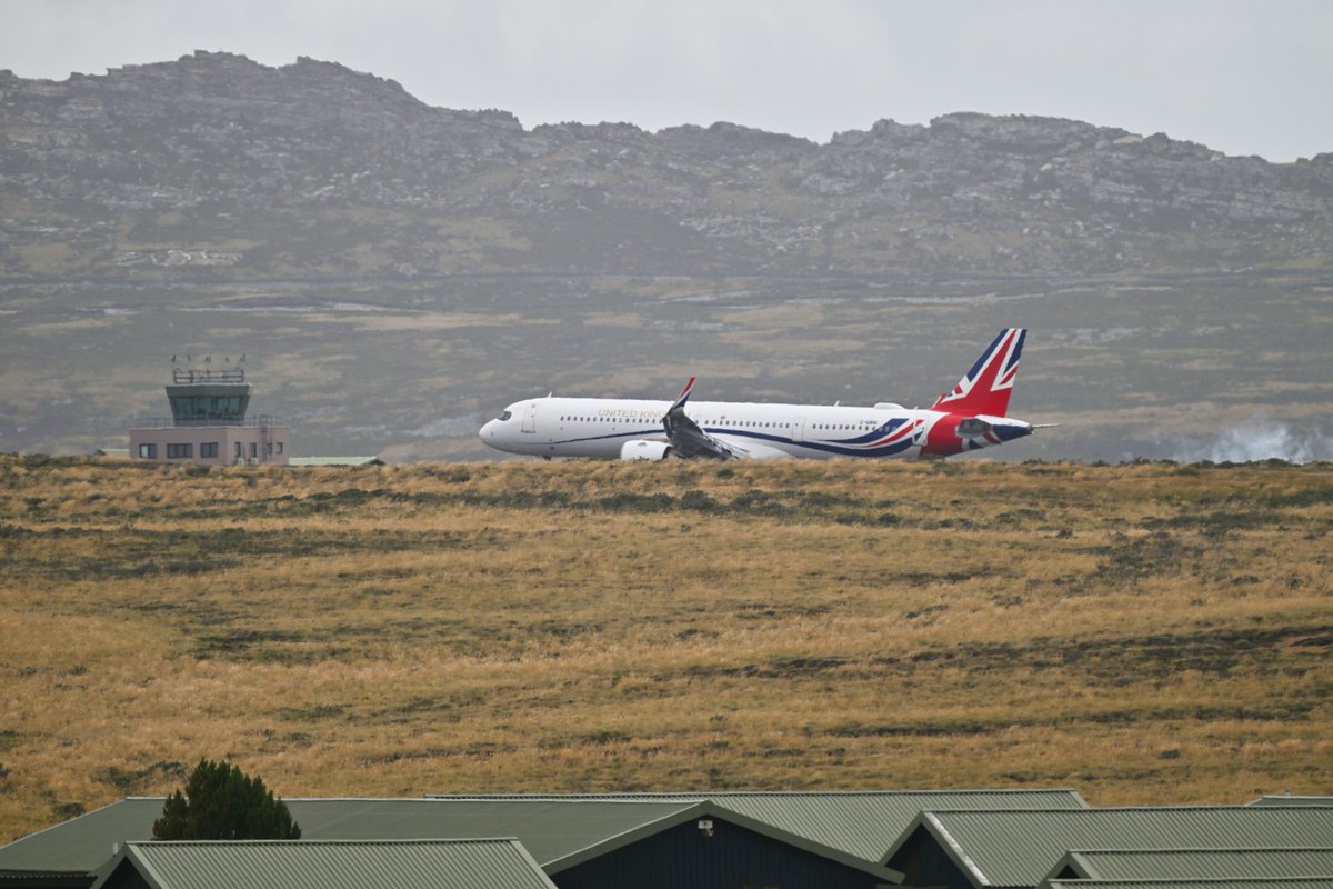 realStephenL's tweet photo. Rt Hon Lord Cameron arriving at Mount Pleasant Airport in the #FalklandIslands this morning 🇫🇰🇬🇧

@GHFalklands @FCDOGovUK @FalklandsGov 

#KeepTheFalklandsBritish https://t.co/iShhgjYoQx